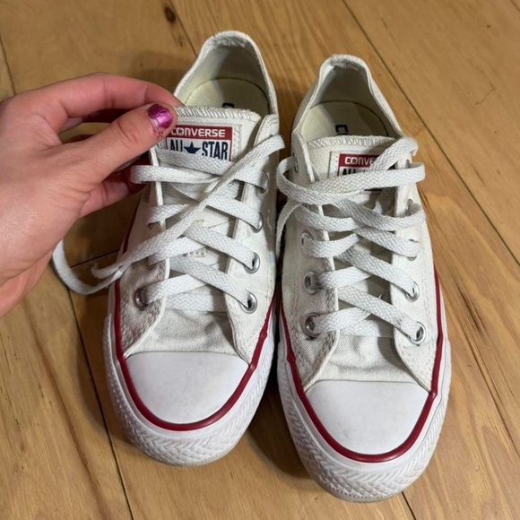 Converse All Star White and Red Sneakers - Picture 5 of 8